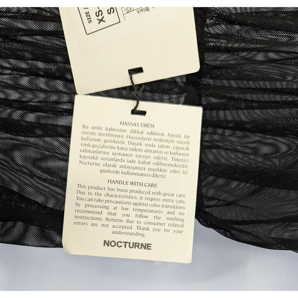 Black Strapless Bustier Corset Tulle Crop Top Nocturne - Picture 9 of 12